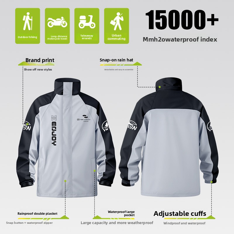Heavy Duty Two Piece Motorcycl - Cycling Rain Jacket Commute 评论和价格